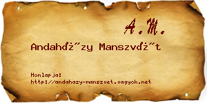 Andaházy Manszvét névjegykártya